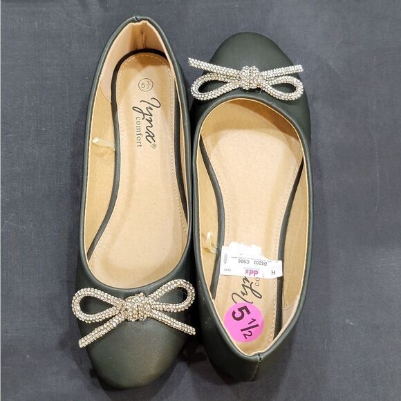 BRAND NEW LYNX JEWEL BOWNOT EMBELLISHMENTS SLIP-ON WOMEN"S FLAT - Picture 5 of 13